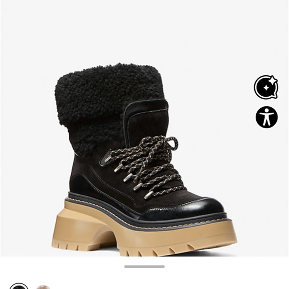 Michael Kors Black and Tan Winter Boots - Picture 1 of 5